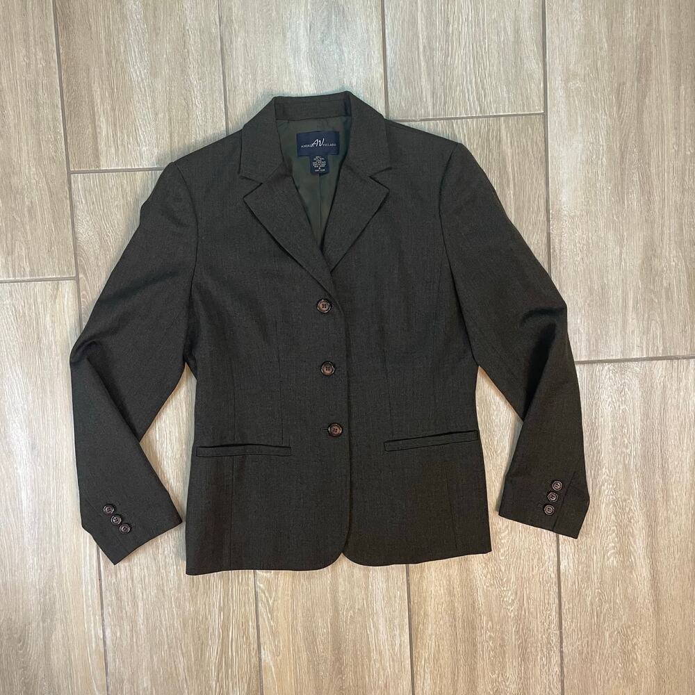 Andrea Viccaro Women’s 100% Wool Blazer Jacket Size 6 Dark Gray Fully Lined